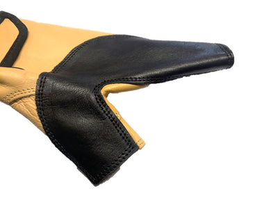 Bogenhandschuh traditionell Shelf für RH-Schützen beige L-XL